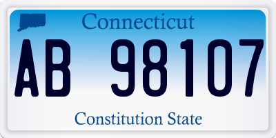 CT license plate AB98107