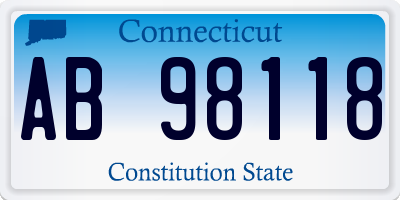 CT license plate AB98118