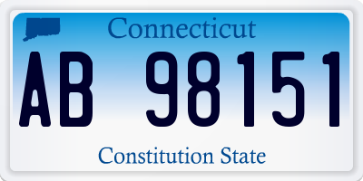 CT license plate AB98151