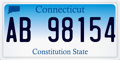 CT license plate AB98154