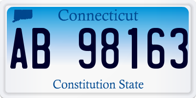 CT license plate AB98163