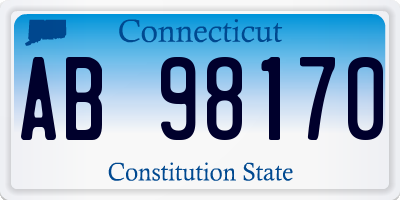 CT license plate AB98170