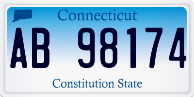 CT license plate AB98174