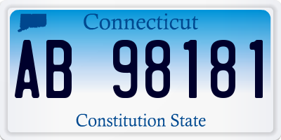 CT license plate AB98181