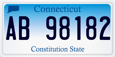 CT license plate AB98182