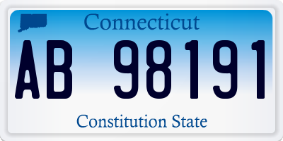 CT license plate AB98191