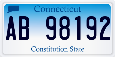CT license plate AB98192
