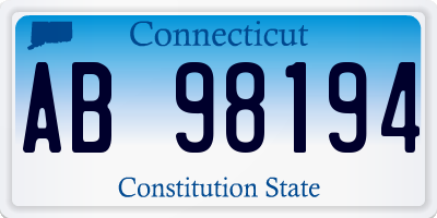CT license plate AB98194
