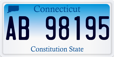 CT license plate AB98195