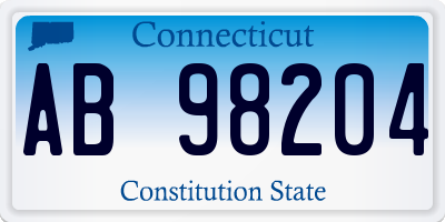 CT license plate AB98204