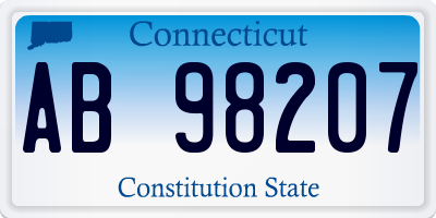 CT license plate AB98207
