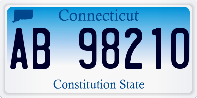 CT license plate AB98210