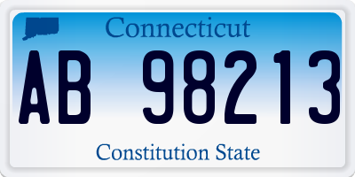 CT license plate AB98213