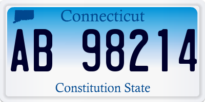 CT license plate AB98214