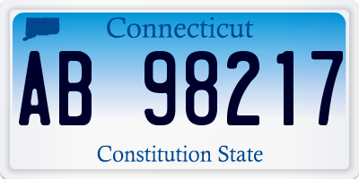CT license plate AB98217