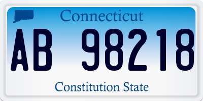 CT license plate AB98218