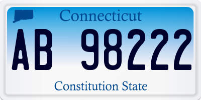 CT license plate AB98222