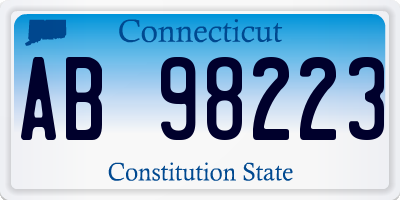 CT license plate AB98223