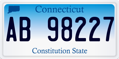 CT license plate AB98227