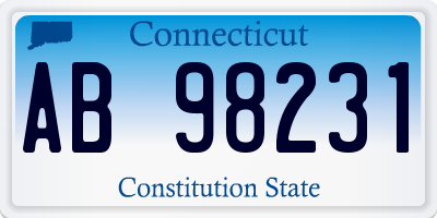 CT license plate AB98231