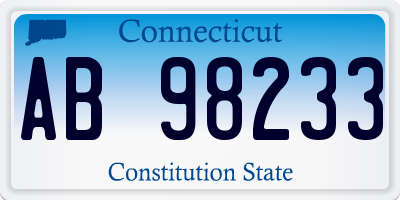 CT license plate AB98233