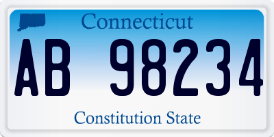 CT license plate AB98234