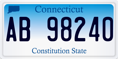 CT license plate AB98240