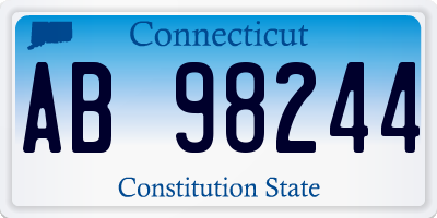 CT license plate AB98244