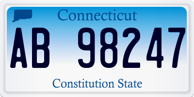 CT license plate AB98247