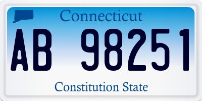 CT license plate AB98251