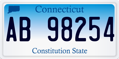 CT license plate AB98254