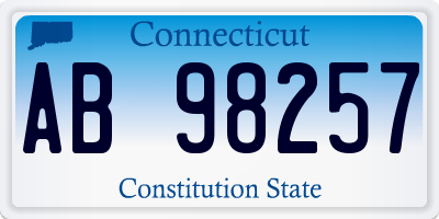 CT license plate AB98257