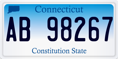 CT license plate AB98267
