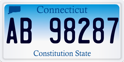 CT license plate AB98287