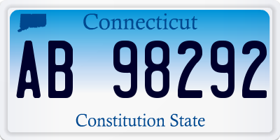 CT license plate AB98292