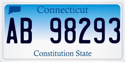 CT license plate AB98293