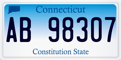 CT license plate AB98307