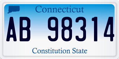 CT license plate AB98314