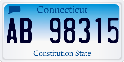 CT license plate AB98315