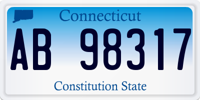 CT license plate AB98317