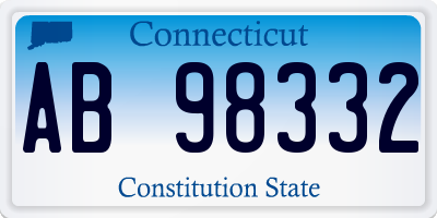 CT license plate AB98332