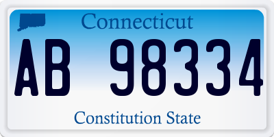 CT license plate AB98334