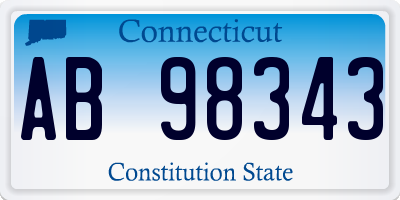 CT license plate AB98343