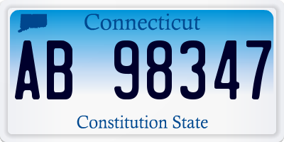 CT license plate AB98347