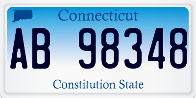 CT license plate AB98348