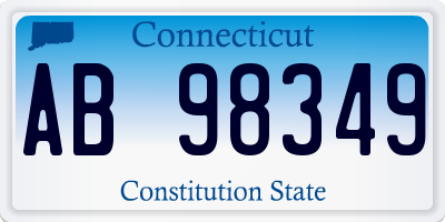 CT license plate AB98349