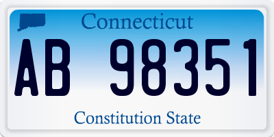 CT license plate AB98351