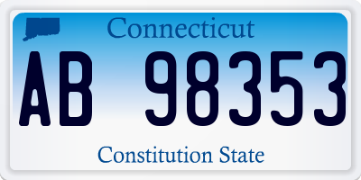 CT license plate AB98353