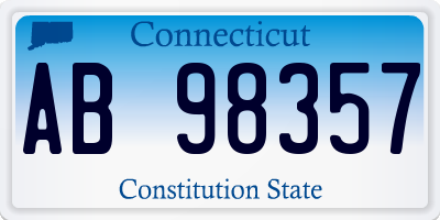 CT license plate AB98357