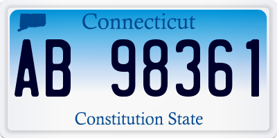 CT license plate AB98361